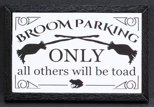 Broom Parking Only Picture, Black Frame